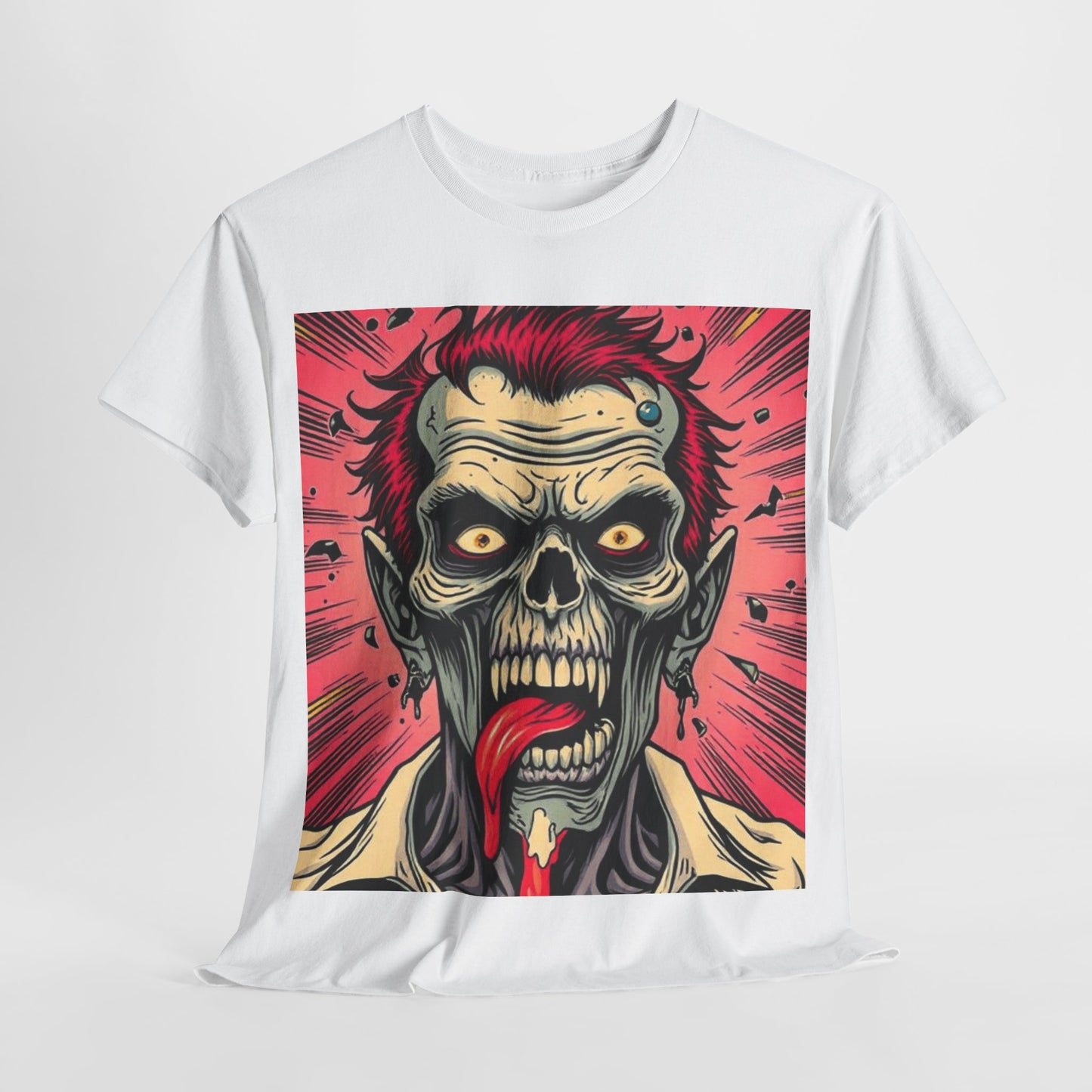 UK - Unisex Heavy Cotton Tee - Zombie Design for Horror Fans