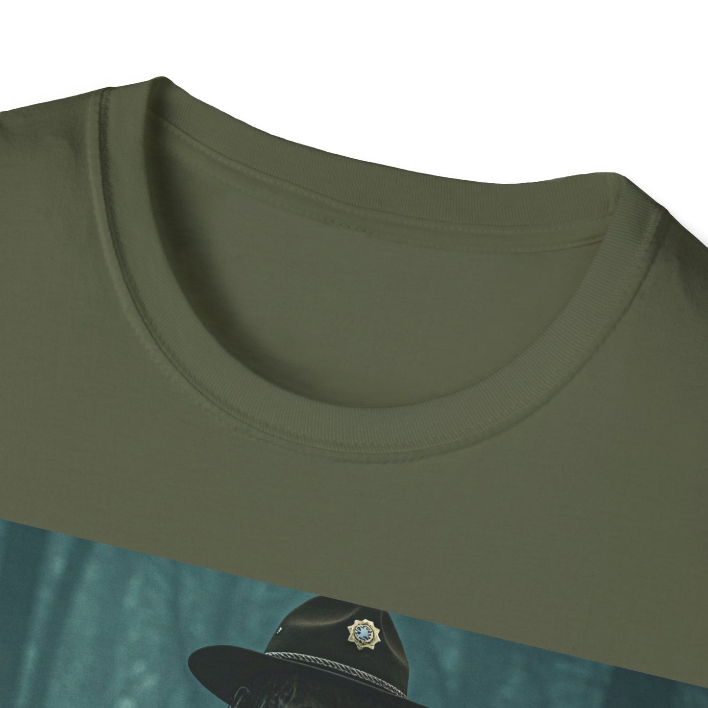 UK - Creepy Forest Ranger Unisex Softstyle T-Shirt - Perfect for Halloween & Horror Fans