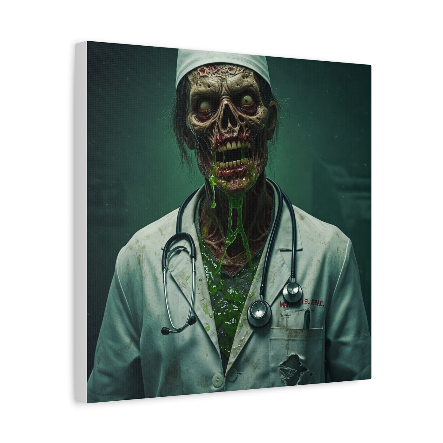 Zombie Doctor Canvas Art | Horror Medical Wall Decor | Perfect for Halloween