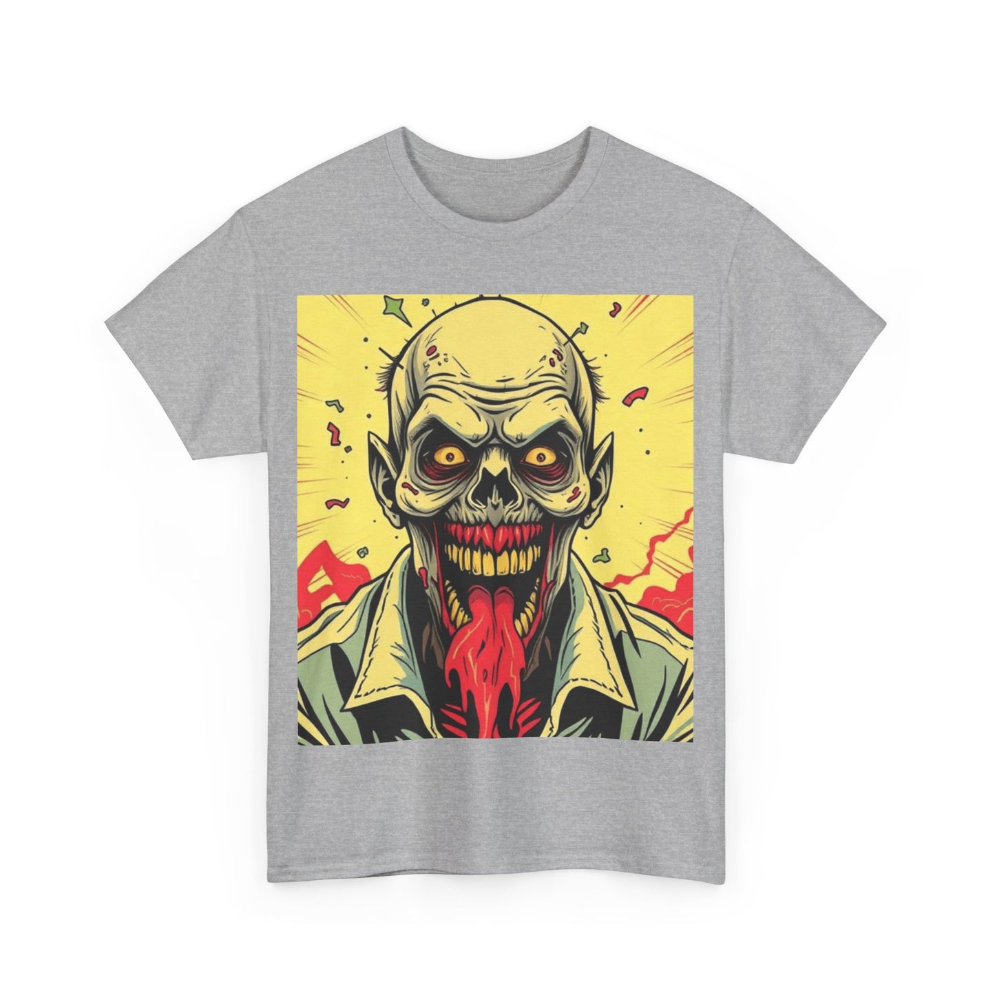 UK - Zombie Graphic Unisex Heavy Cotton Tee - Perfect for Horror Fans & Halloween