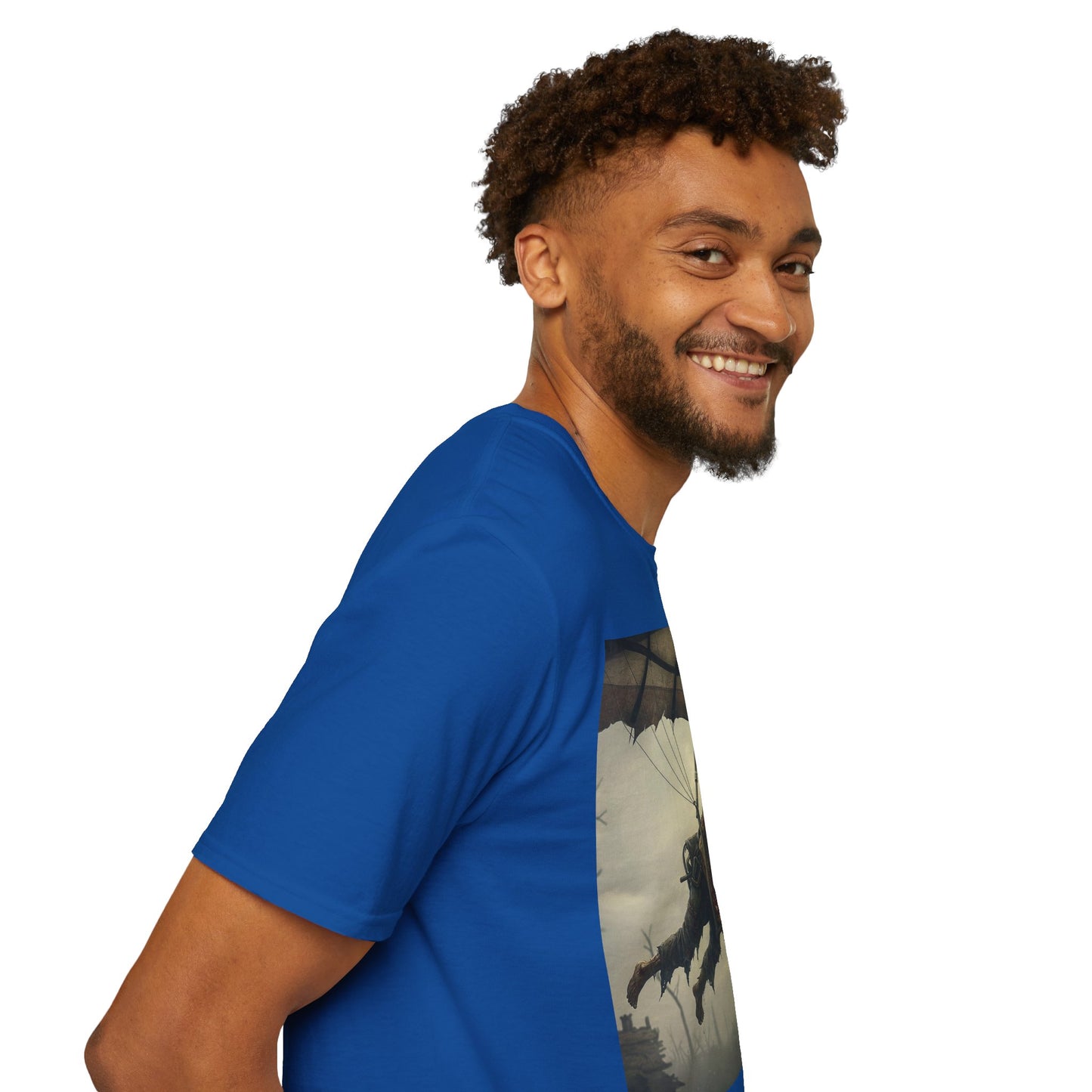 Zombie Parachute Unisex Softstyle T-Shirt - Perfect for Halloween and Horror Fans