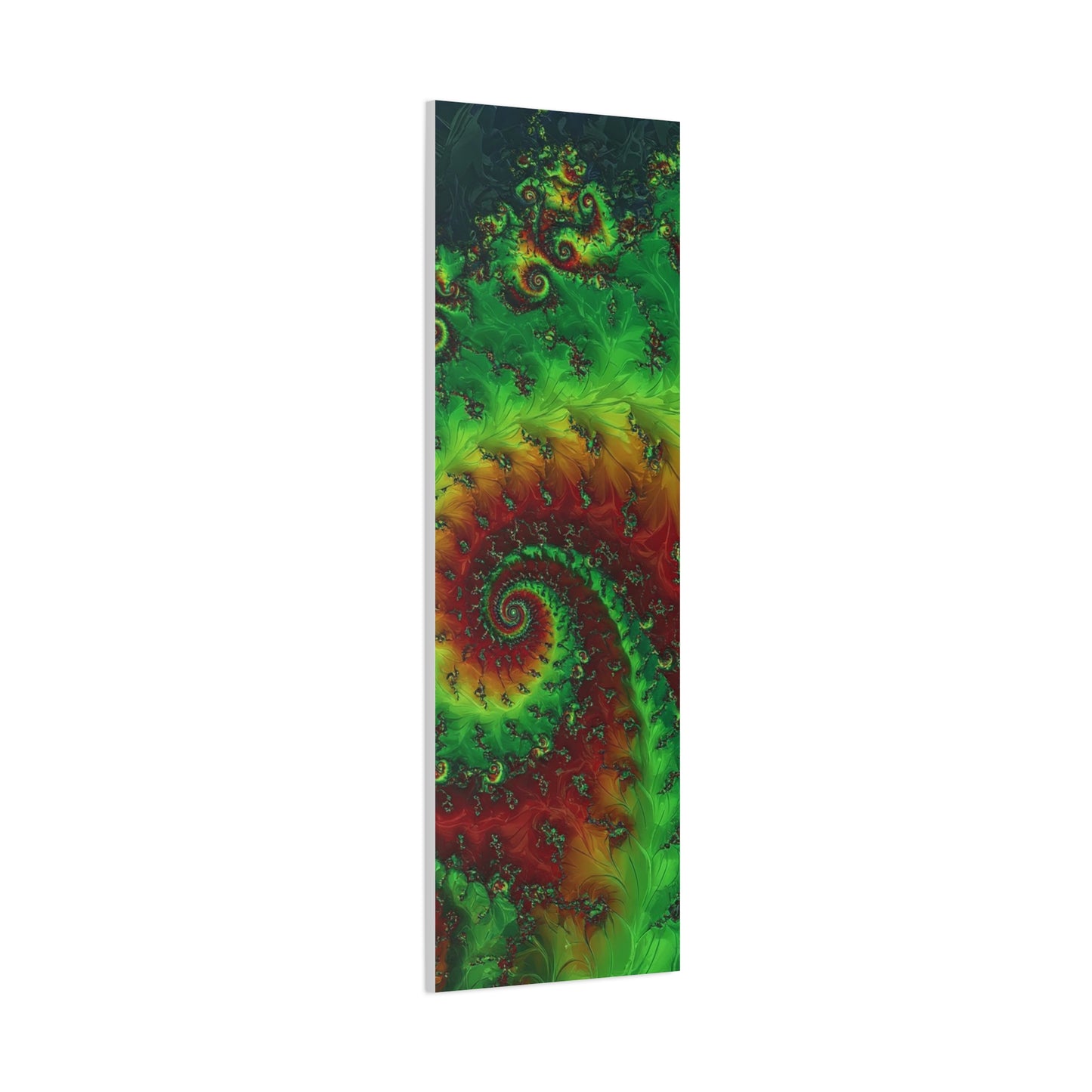 Vibrant Fractal Art Canvas - Green and Red Abstract Wall Decor