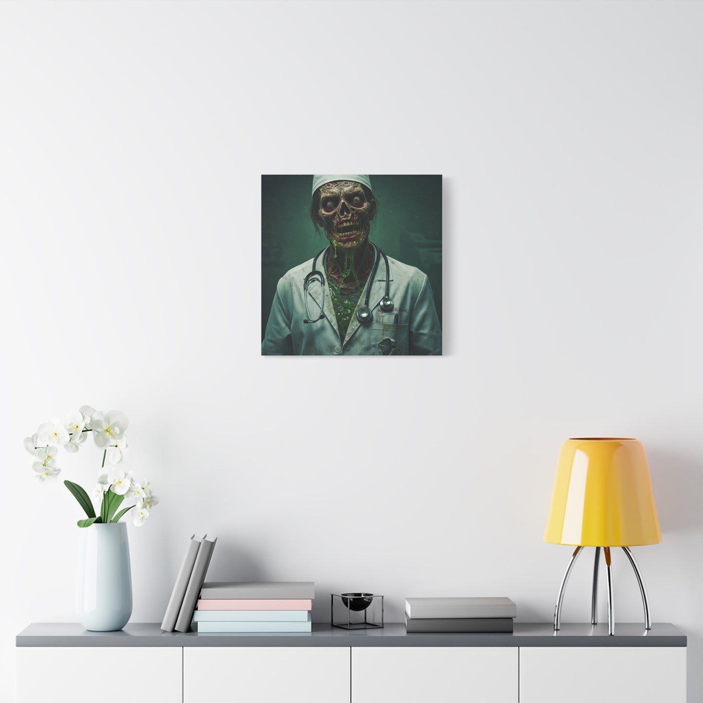 Zombie Doctor Canvas Art | Horror Medical Wall Decor | Perfect for Halloween