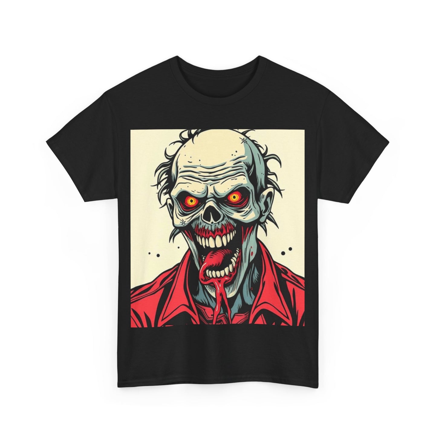 UK - Zombie Graphic Unisex Heavy Cotton Tee - Perfect for Halloween and Horror Fans