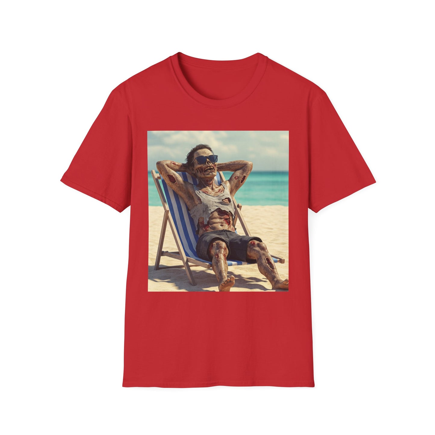 Chill Vibes Apocalyptic Portrait Tee, bold, decaying zombie graphic