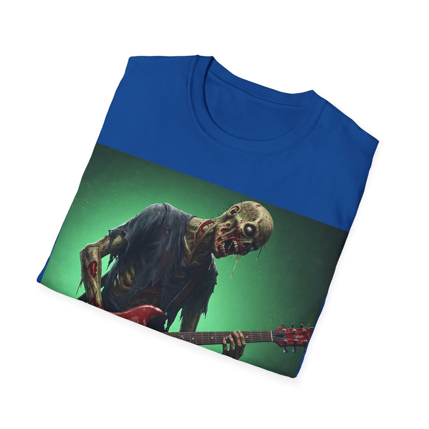 UK - Zombie Rocker Apocalyptic Portrait Tee, bold, decaying zombie graphic