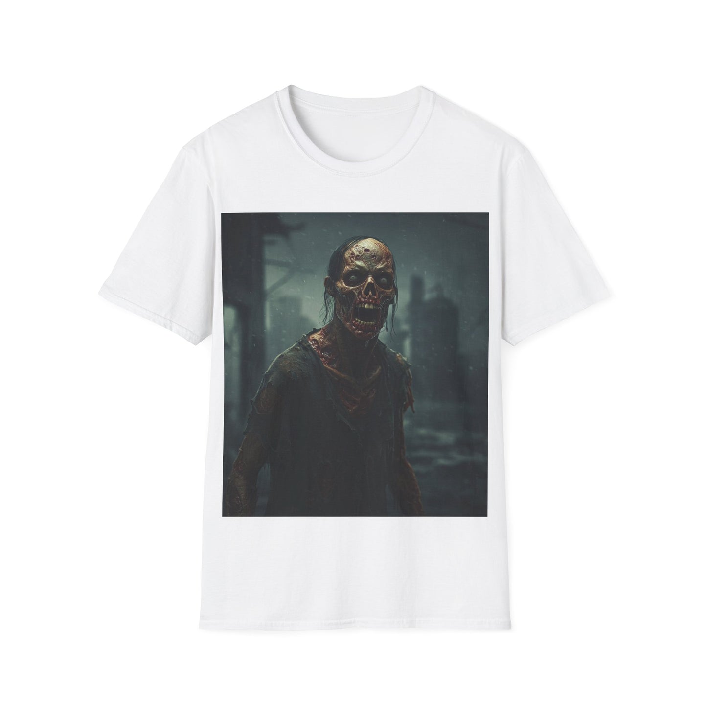 UK - Zombie Apocalypse Apocalyptic Portrait Tee, bold, decaying zombie graphic