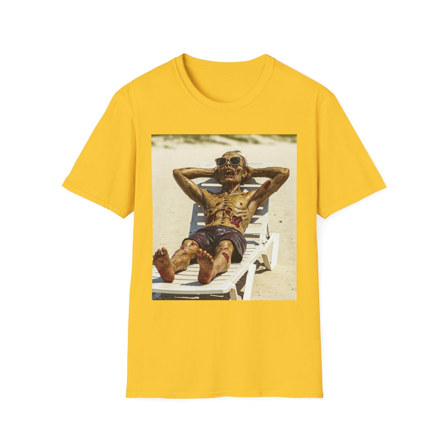Chillin' Skeleton Unisex Softstyle T-Shirt - Perfect for Halloween & Casual Wear