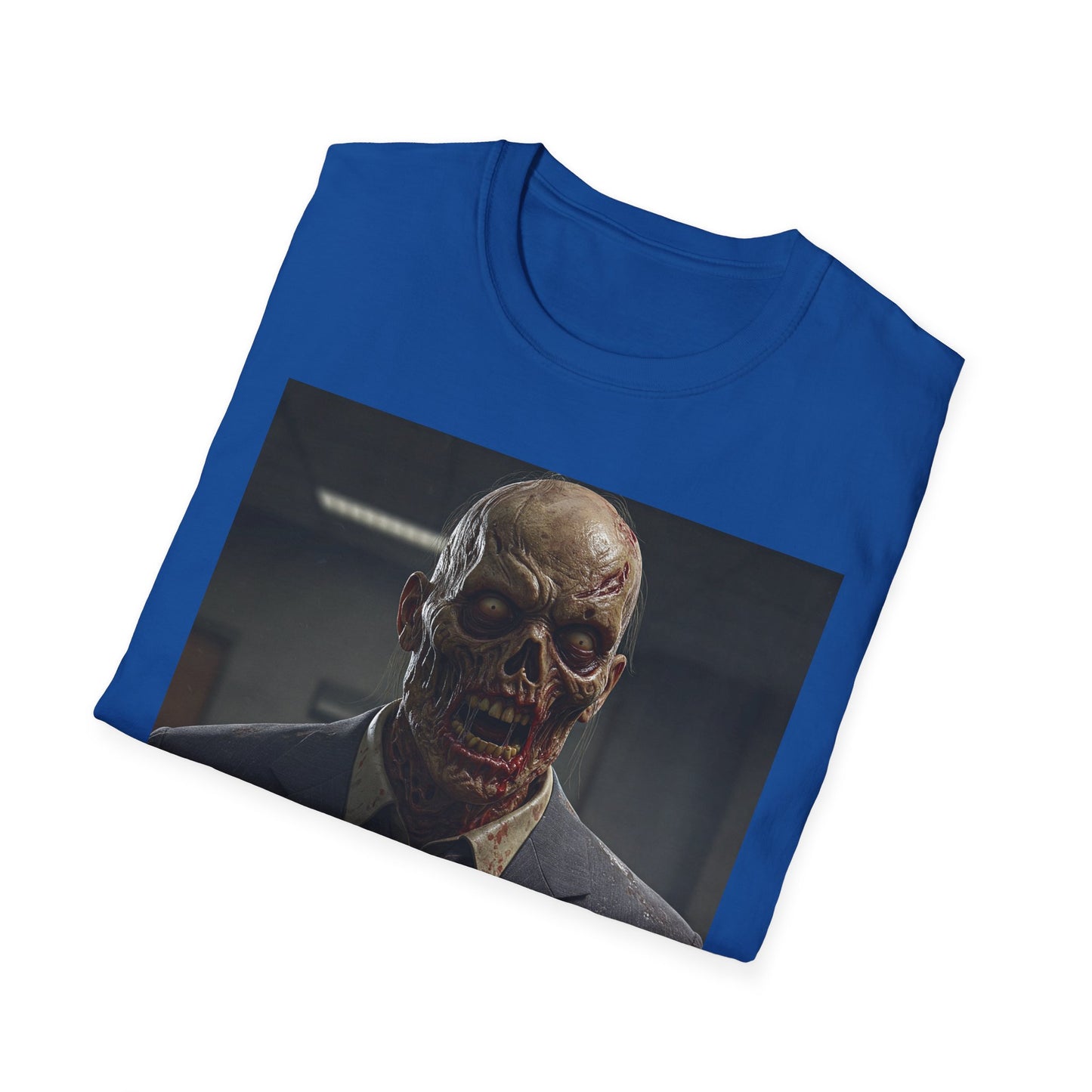 Creepy Zombie Businessman Unisex Softstyle T-Shirt