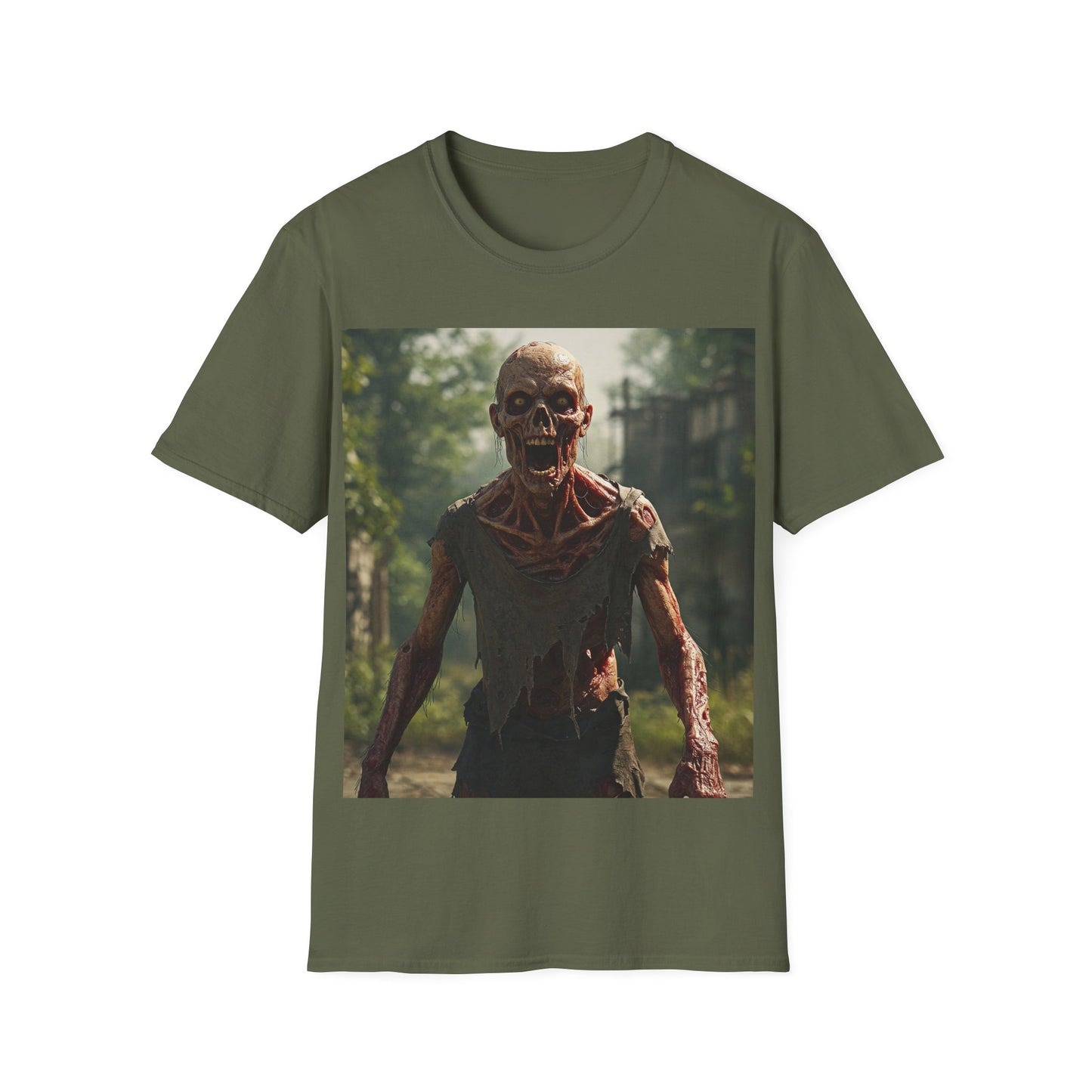 UK - Zombie Graphic Unisex Softstyle T-Shirt - Casual Horror Apparel