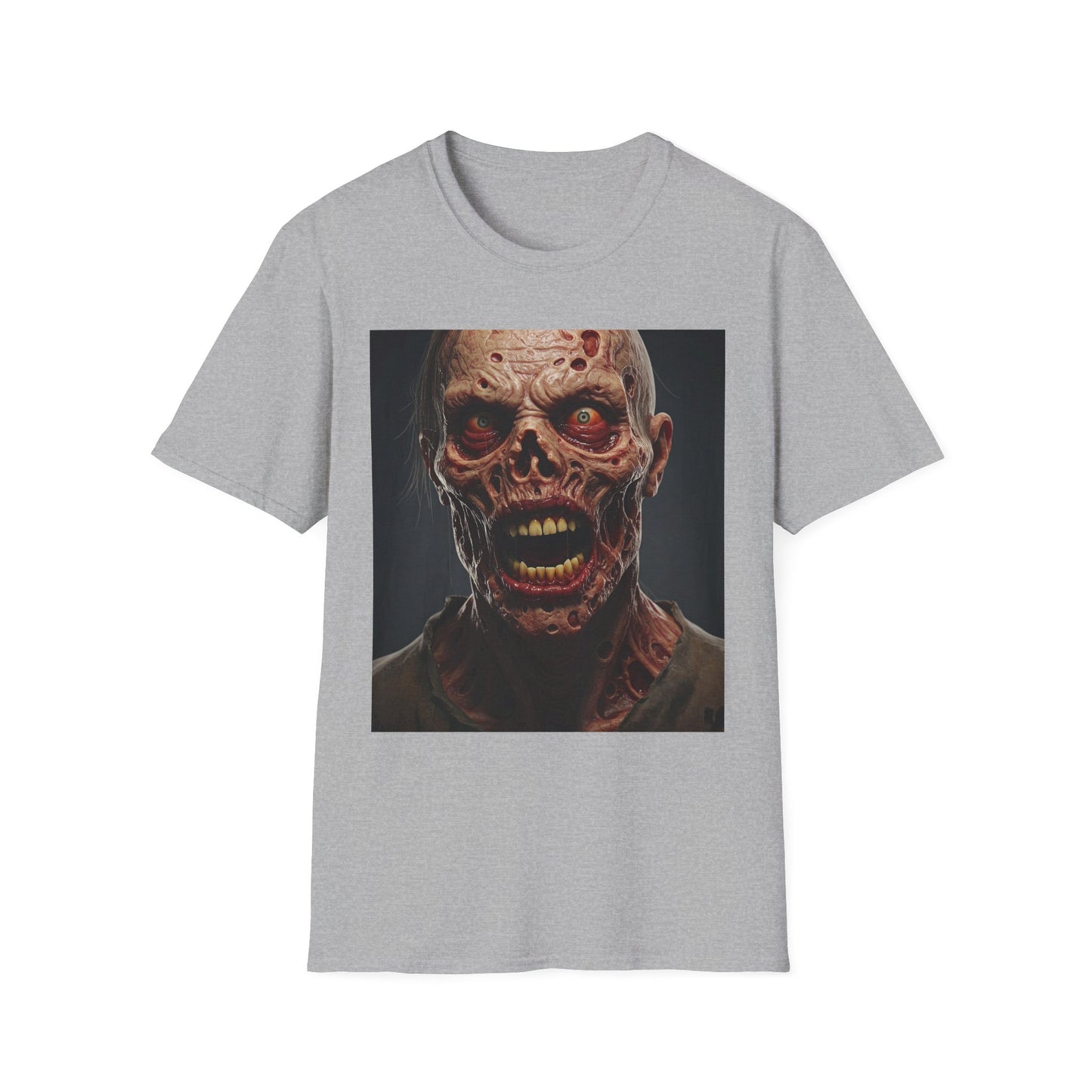 Apocalyptic Portrait Tee, bold, decaying zombie graphic