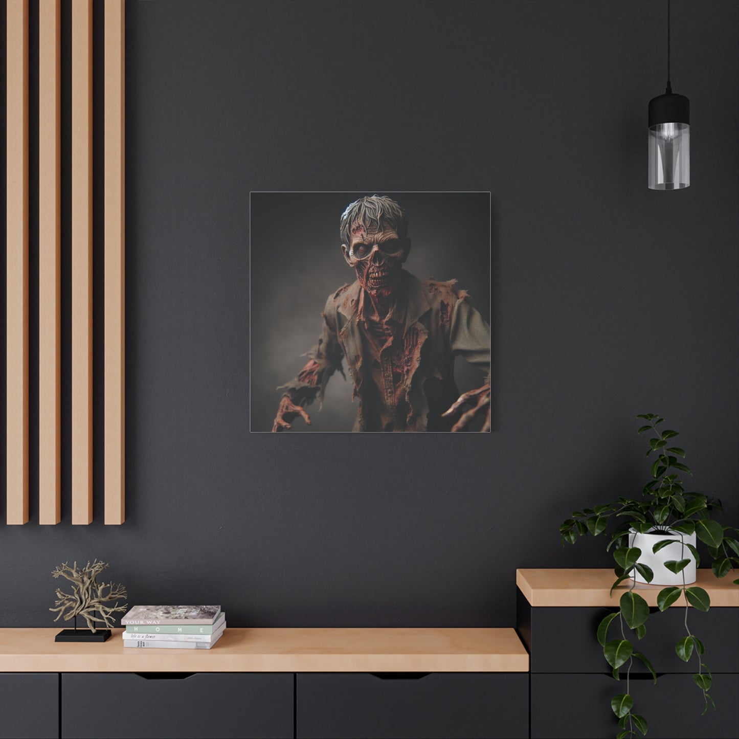 Zombie Art Canvas - Horror Wall Decor for Halloween
