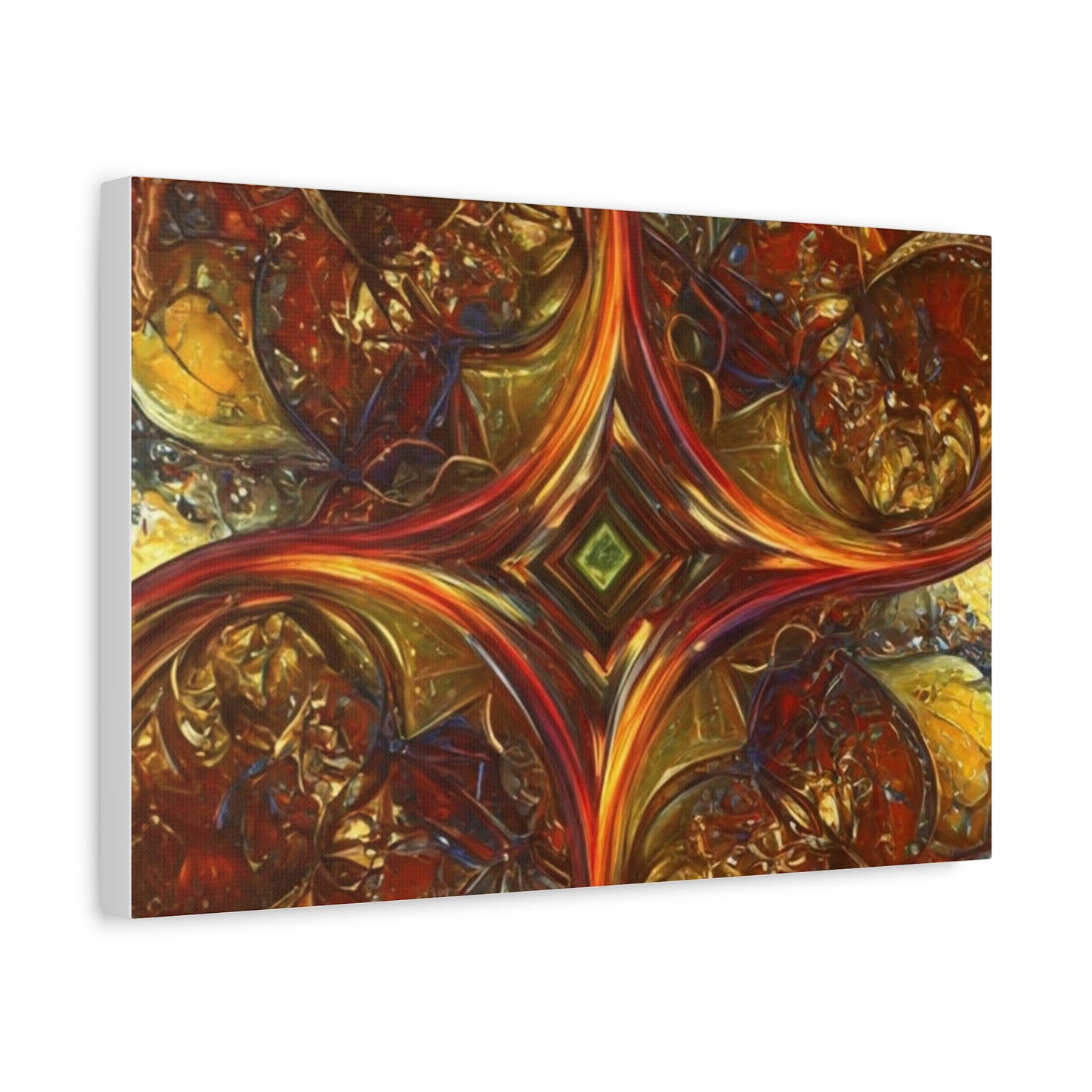 Abstract Art Matte Canvas Wall Decor - Vibrant Fractal Design, Colorful Home Accent