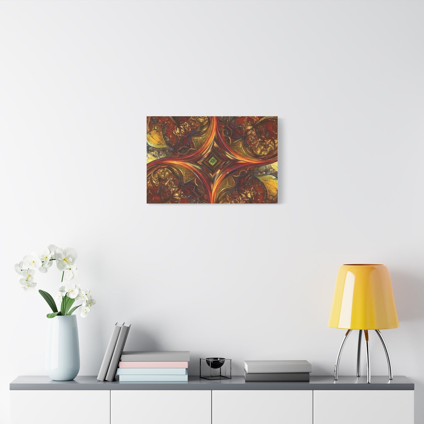 Abstract Art Matte Canvas Wall Decor - Vibrant Fractal Design, Colorful Home Accent