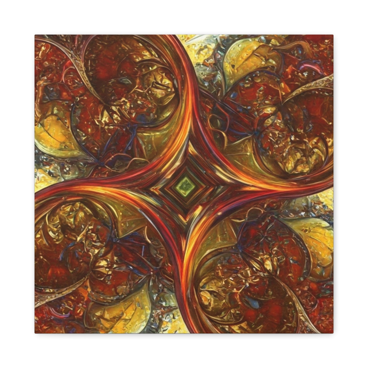 Abstract Art Matte Canvas Wall Decor - Vibrant Fractal Design, Colorful Home Accent
