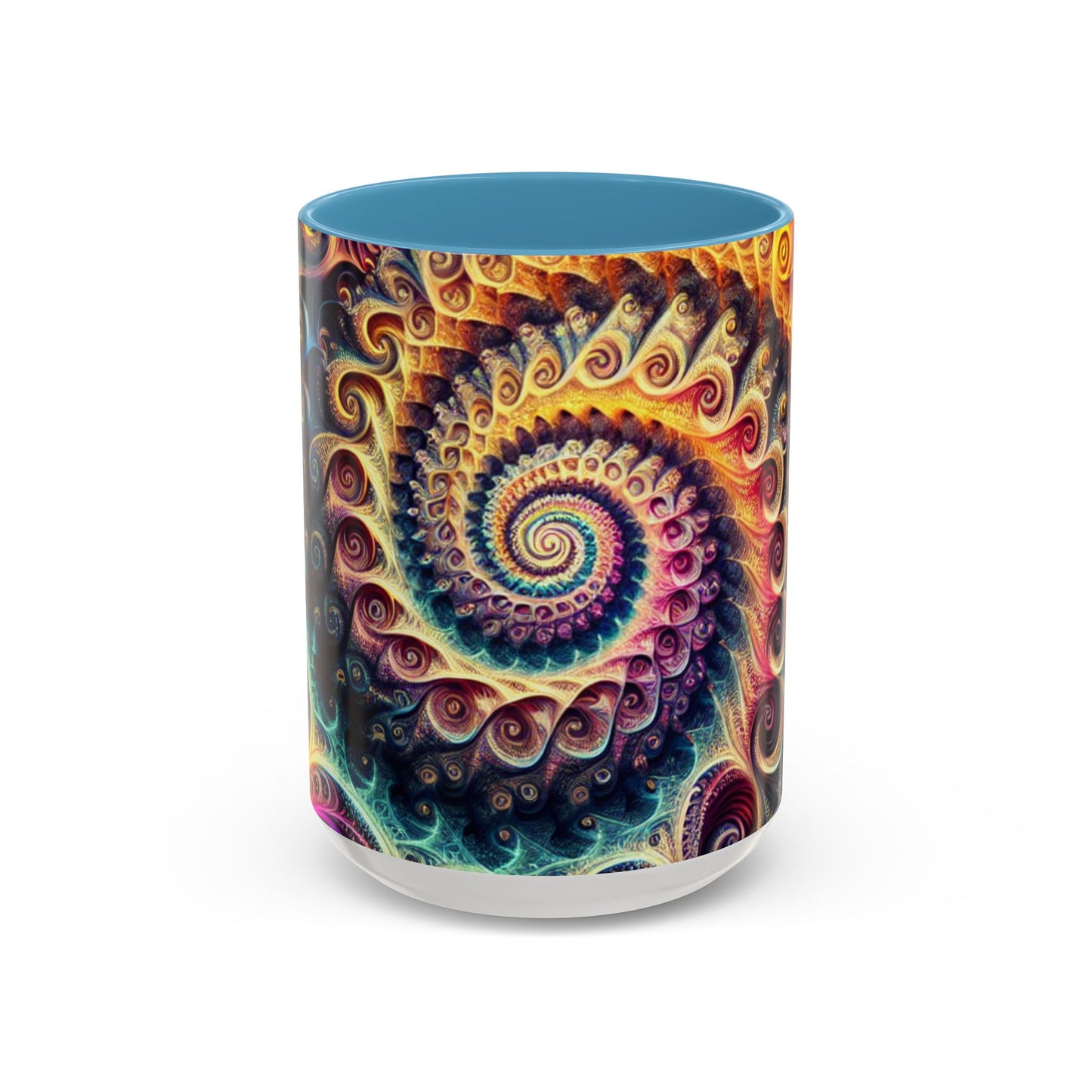 Colorful Swirl Accent Coffee Mug - Unique Spiral Design for Art Lovers