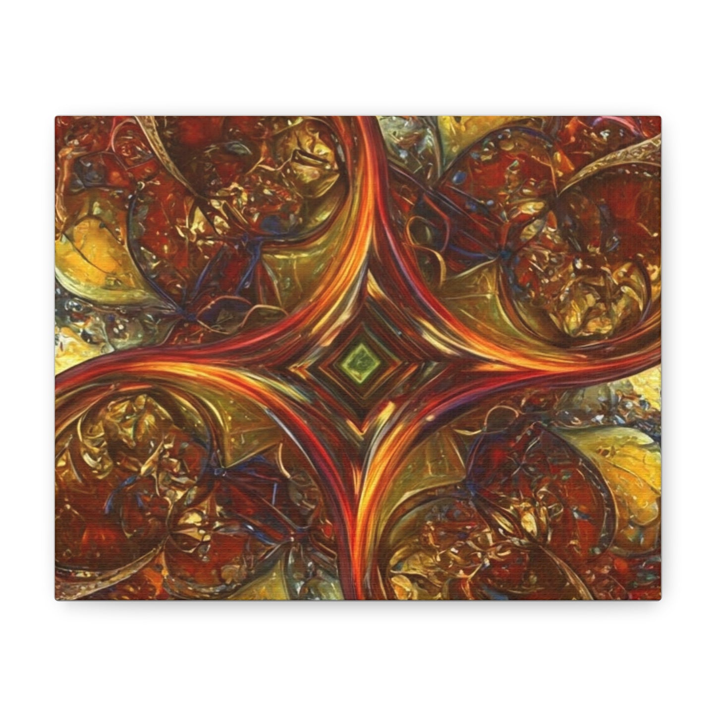 Abstract Art Matte Canvas Wall Decor - Vibrant Fractal Design, Colorful Home Accent
