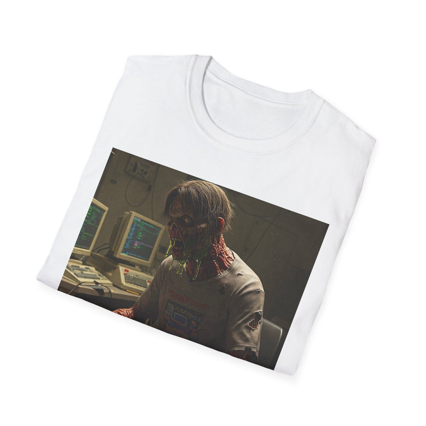 Zombie Hacker Unisex Softstyle T-Shirt - Retro Gaming Vibe