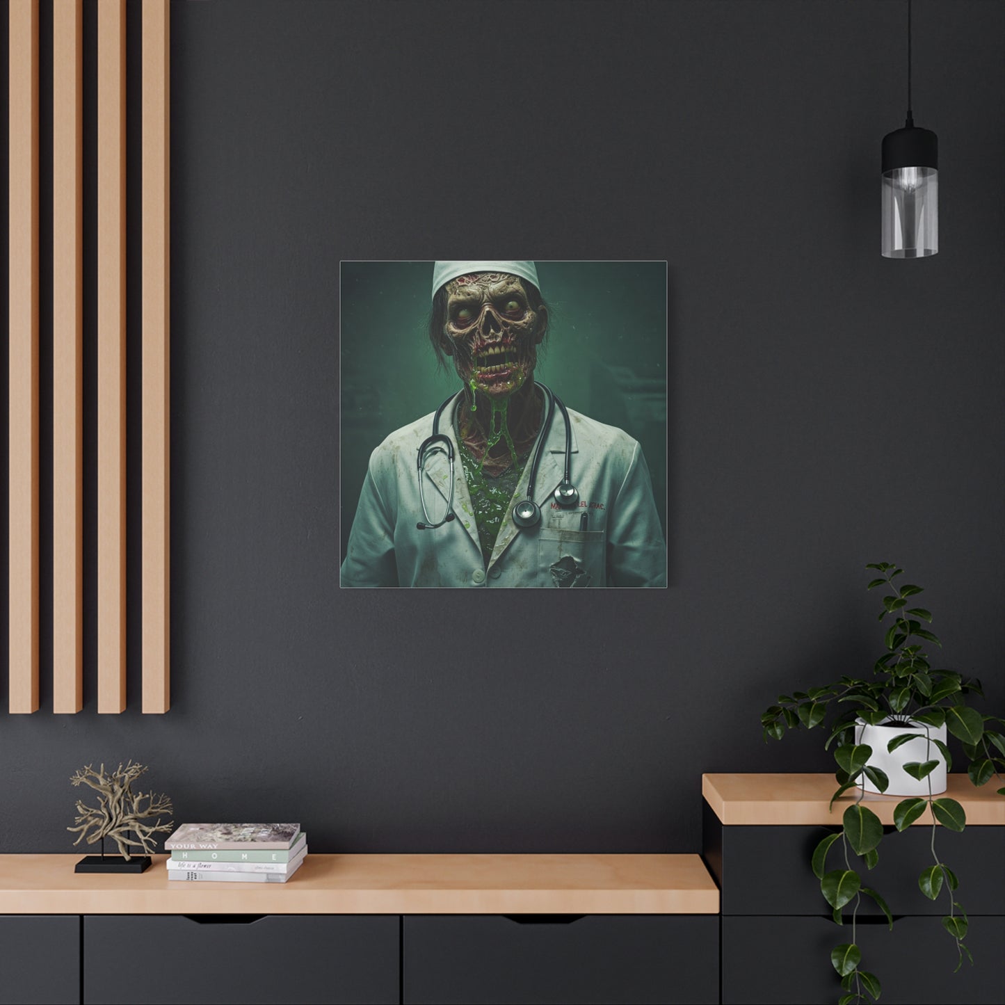 Zombie Doctor Canvas Art | Horror Medical Wall Decor | Perfect for Halloween
