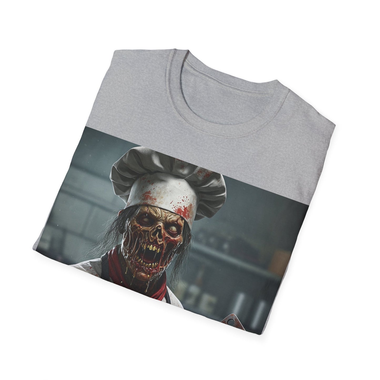 UK - Spooky Chef Apocalyptic Portrait Tee, bold, decaying zombie graphic