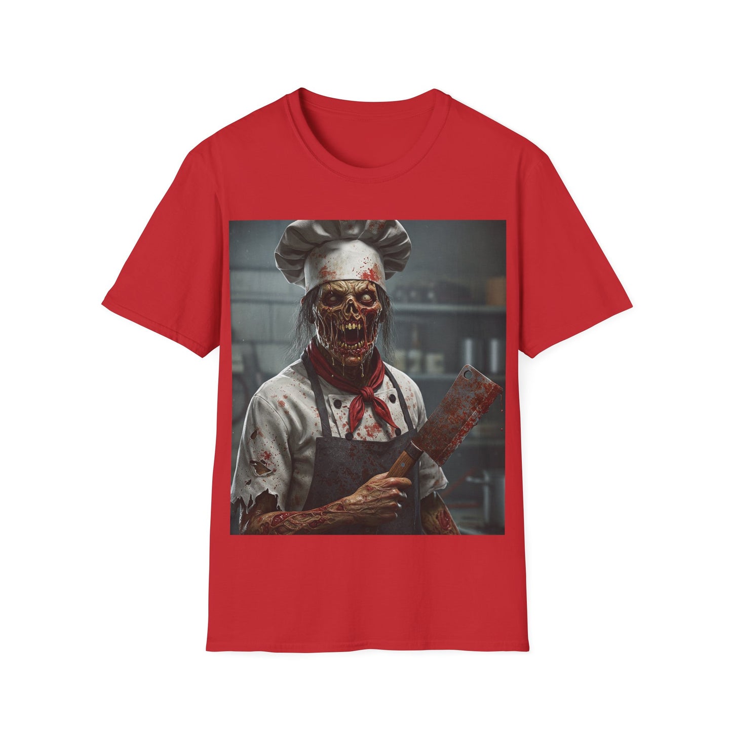 UK - Spooky Chef Apocalyptic Portrait Tee, bold, decaying zombie graphic