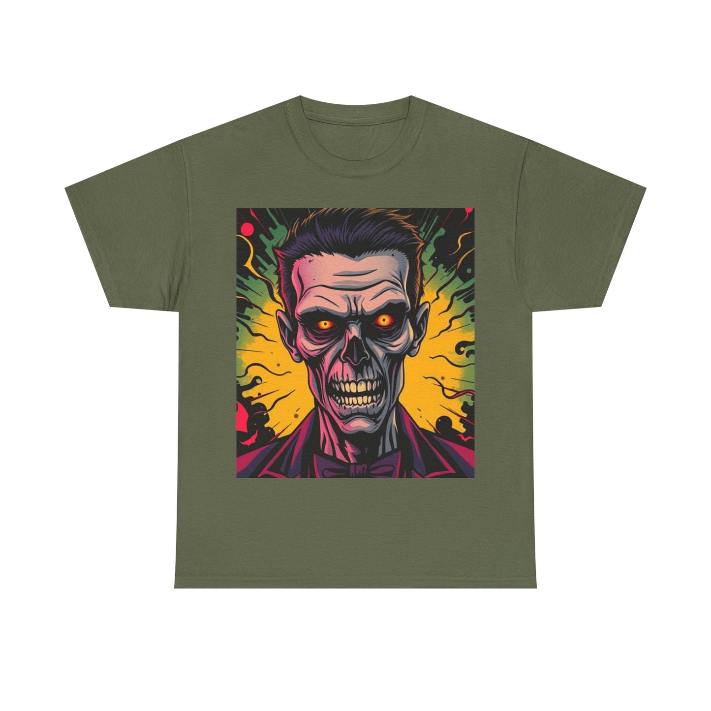 UK - Vibrant Halloween Skull Tee - Unisex Heavy Cotton Shirt