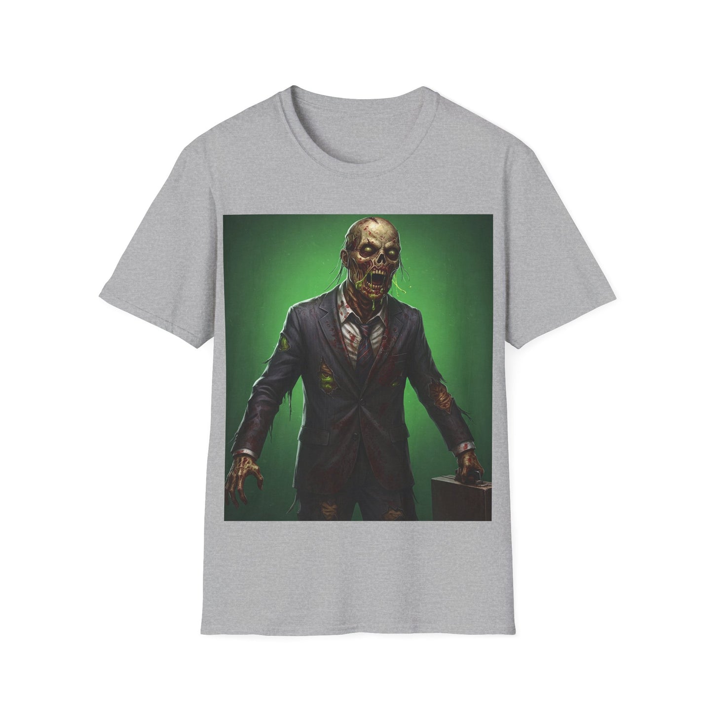 UK - Spooky Zombie Businessman Unisex Softstyle T-Shirt