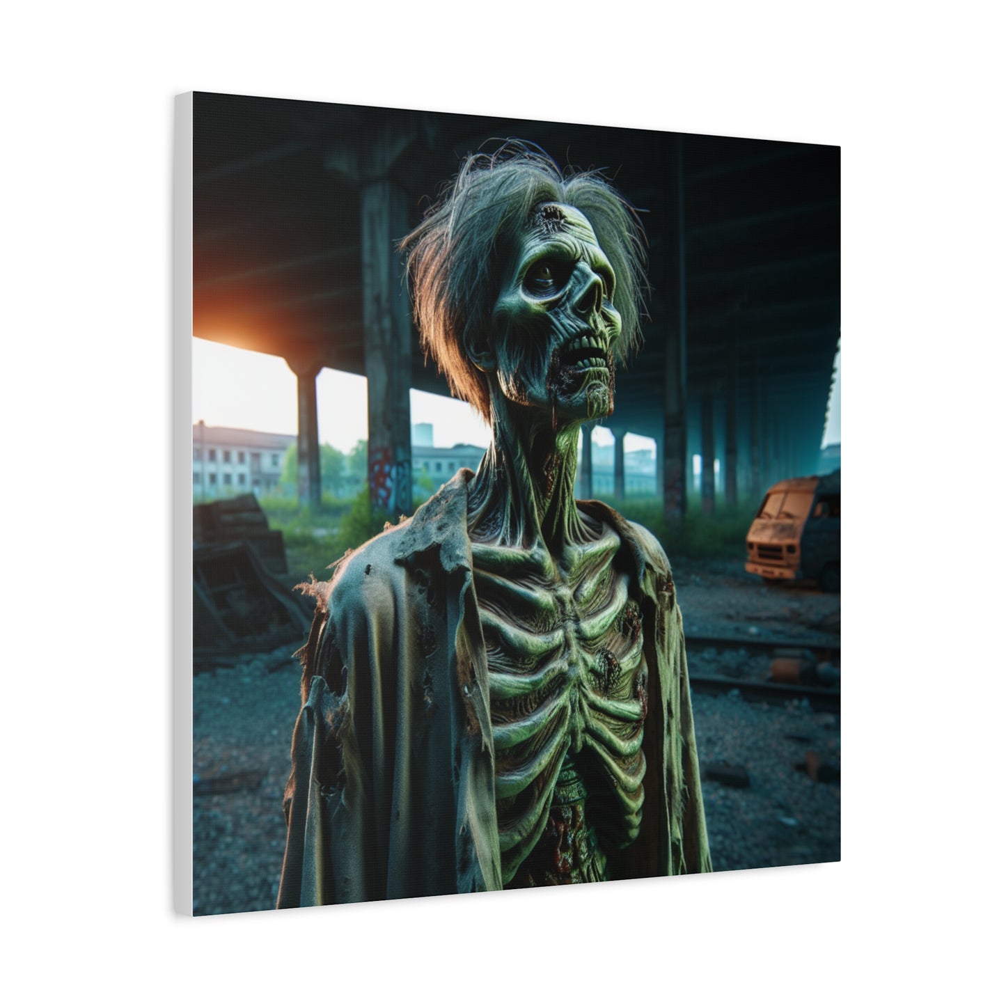 Creepy Skeleton Wall Art | Matte Canvas Decor for Halloween & Gothic Lovers