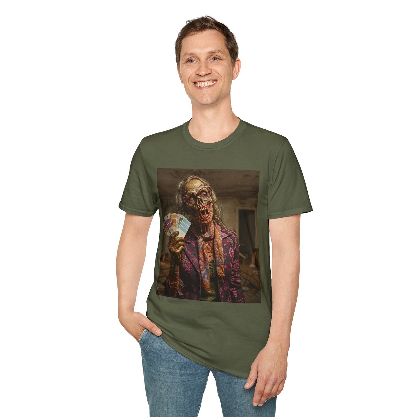 Unisex Softstyle T-Shirt – Retro Skeleton Poker Night Tee