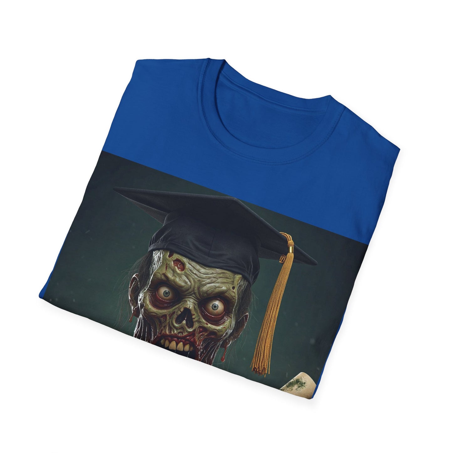 UK - Zombie Graduate Unisex Softstyle T-Shirt - Perfect for Halloween & Graduation