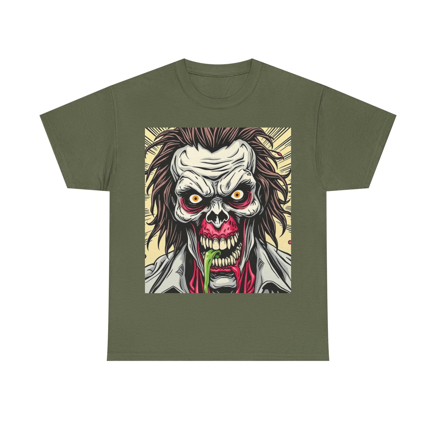 UK - Zombie Graphic Unisex Heavy Cotton Tee - Spooky Horror Shirt