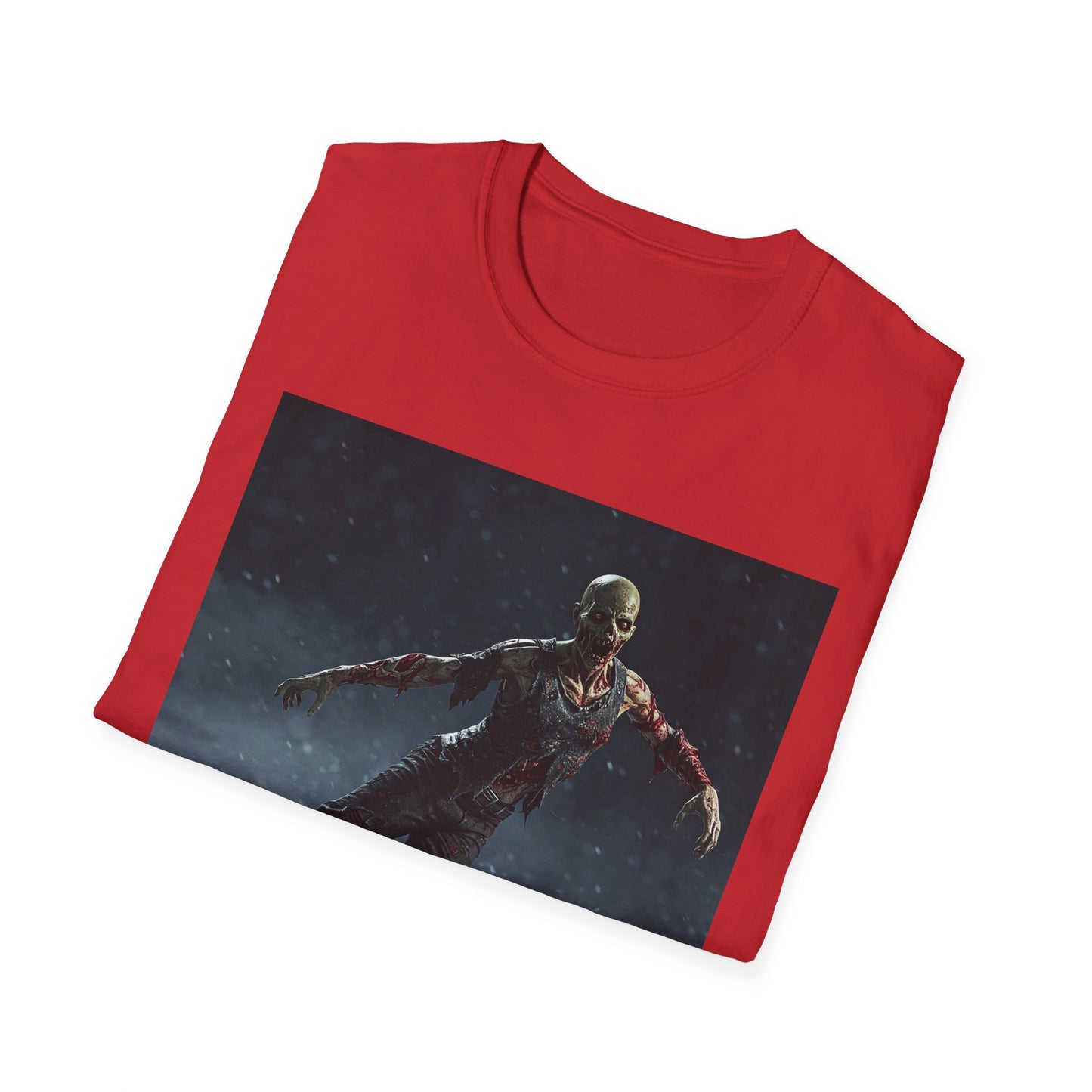 Chilling Thriller Unisex Softstyle T-Shirt - Ice Skating Horror Design