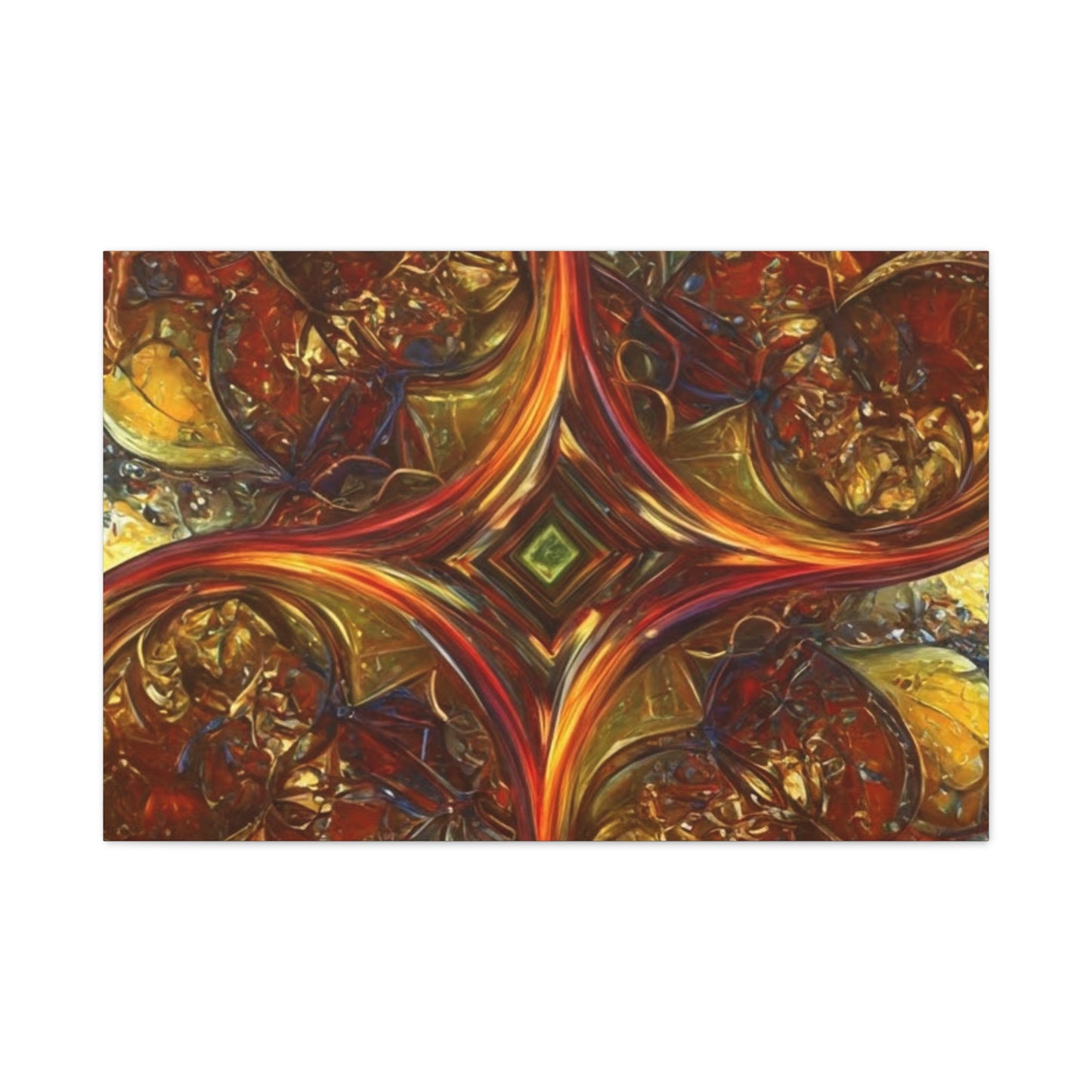 Abstract Art Matte Canvas Wall Decor - Vibrant Fractal Design, Colorful Home Accent