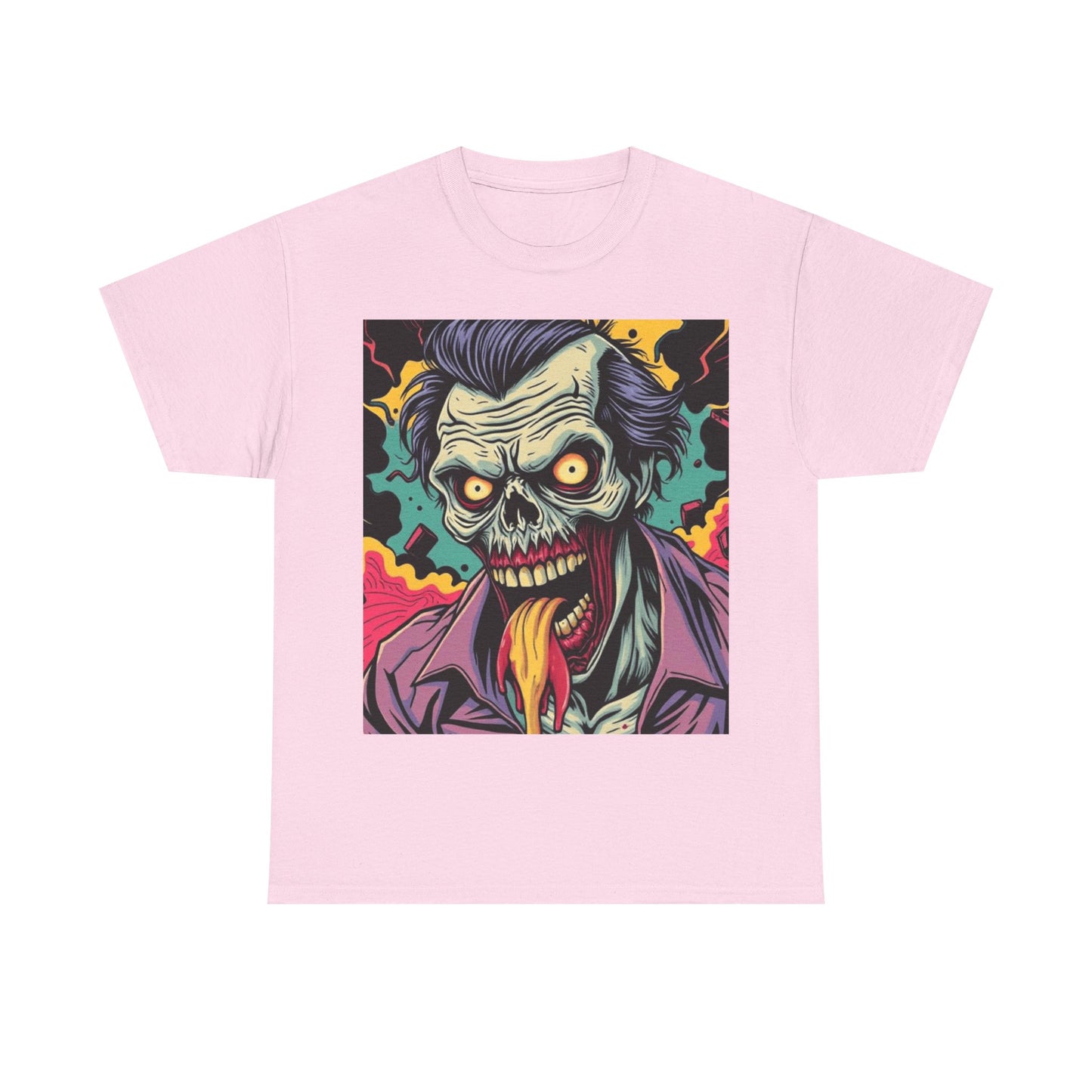 UK - Vibrant Zombie Graphic Tee - Unisex Heavy Cotton Shirt