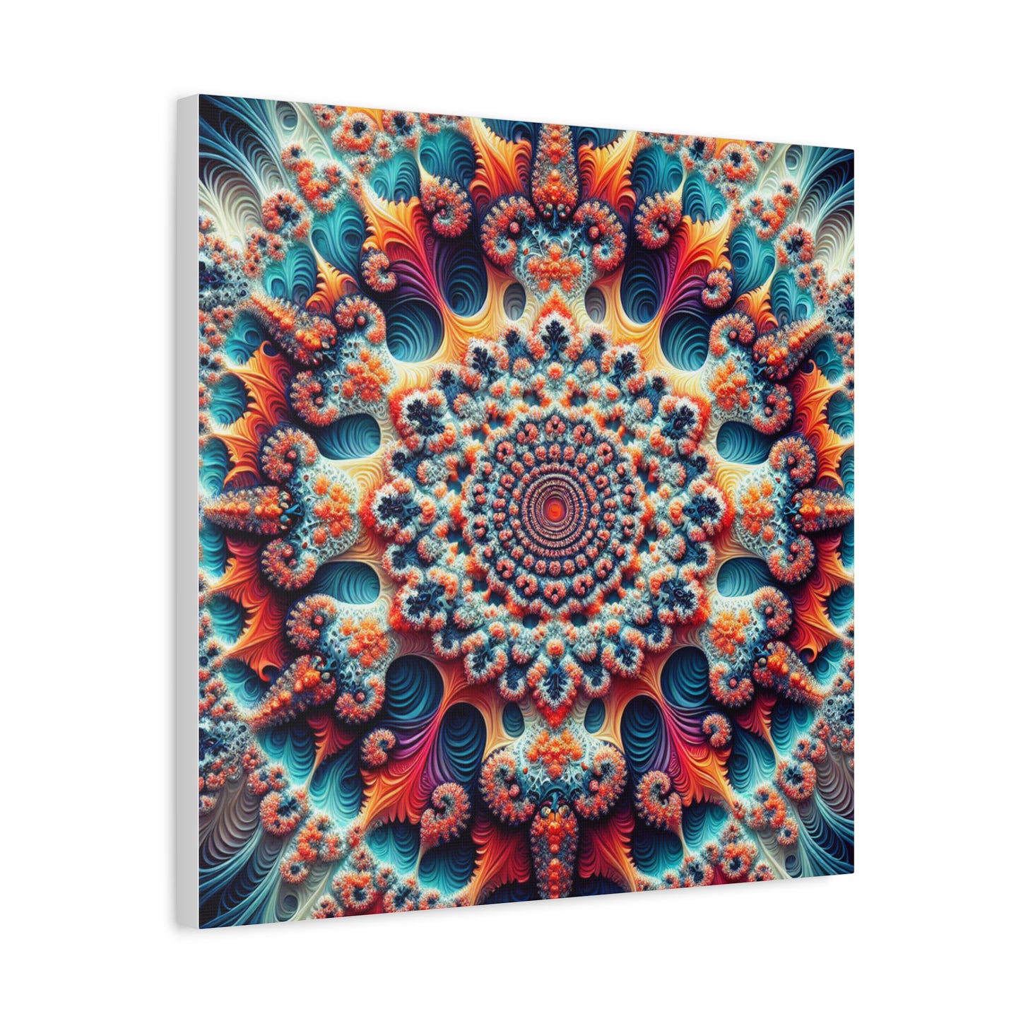 Vibrant Fractal Art Canvas – Stunning Stretched Wall Decor for Home or Office