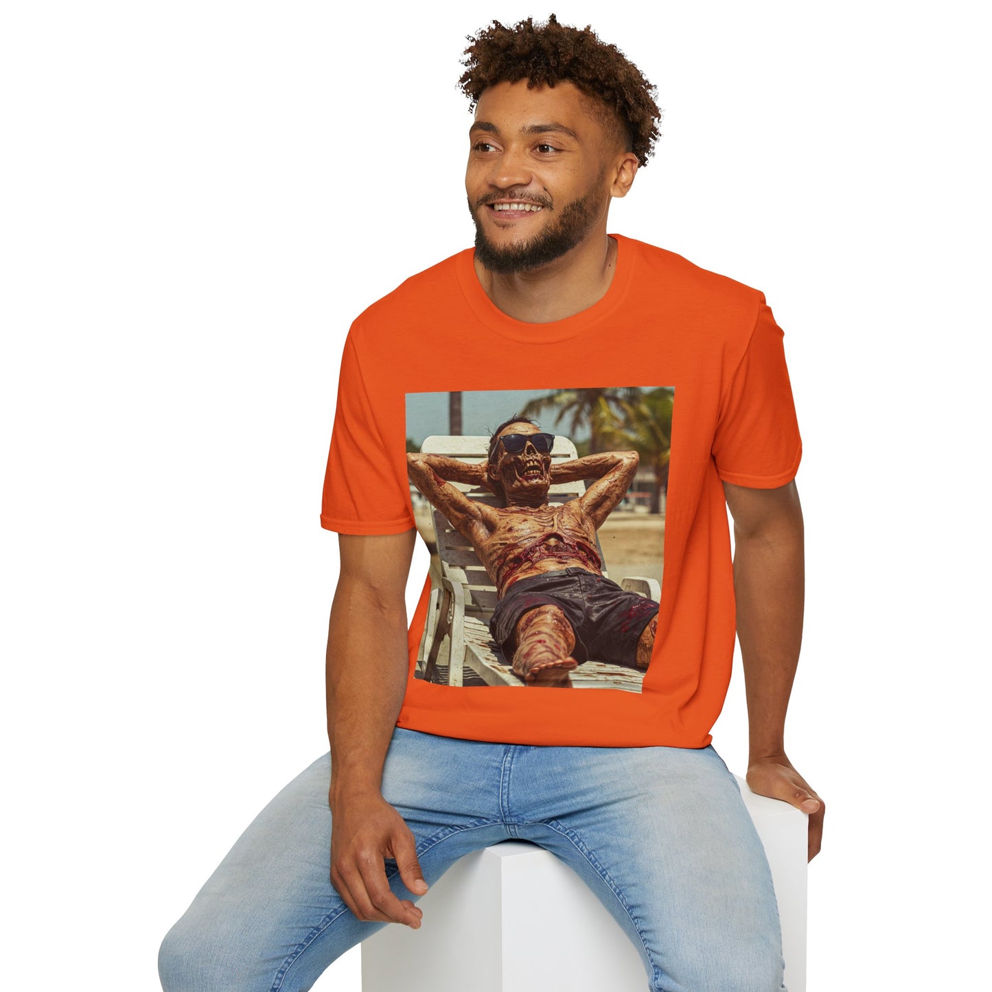Chill Vibes Skeleton Graphic T-Shirt - Unisex Softstyle