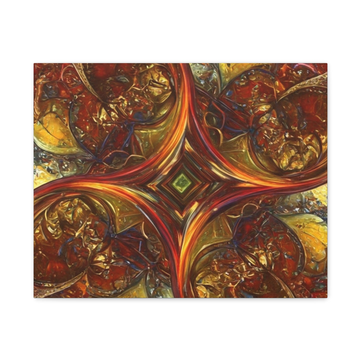 Abstract Art Matte Canvas Wall Decor - Vibrant Fractal Design, Colorful Home Accent