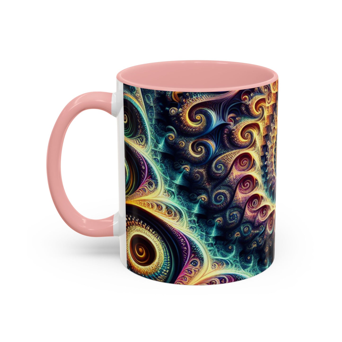 Colorful Swirl Accent Coffee Mug - Unique Spiral Design for Art Lovers