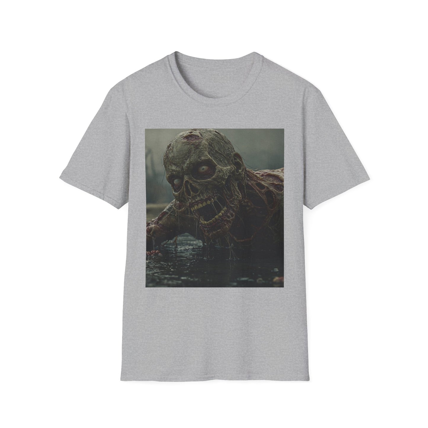 Creepy Skeleton Unisex Softstyle T-Shirt - Perfect for Halloween and Horror Fans
