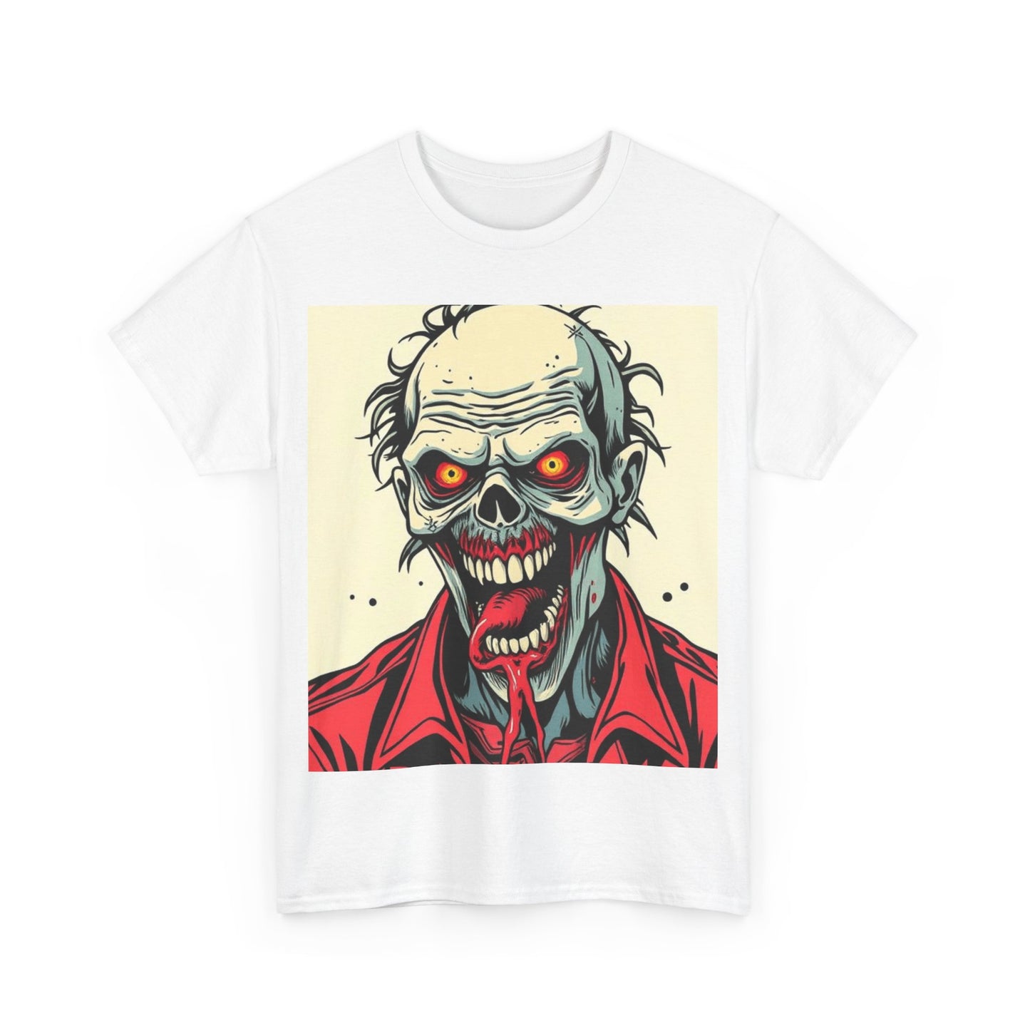 UK - Zombie Graphic Unisex Heavy Cotton Tee - Perfect for Halloween and Horror Fans