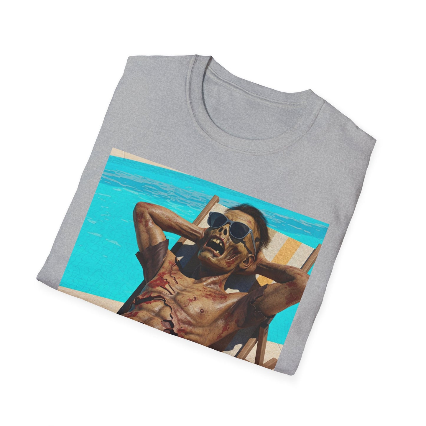 Zombie Relaxation Unisex Softstyle T-Shirt - Perfect for Halloween and Casual Outings