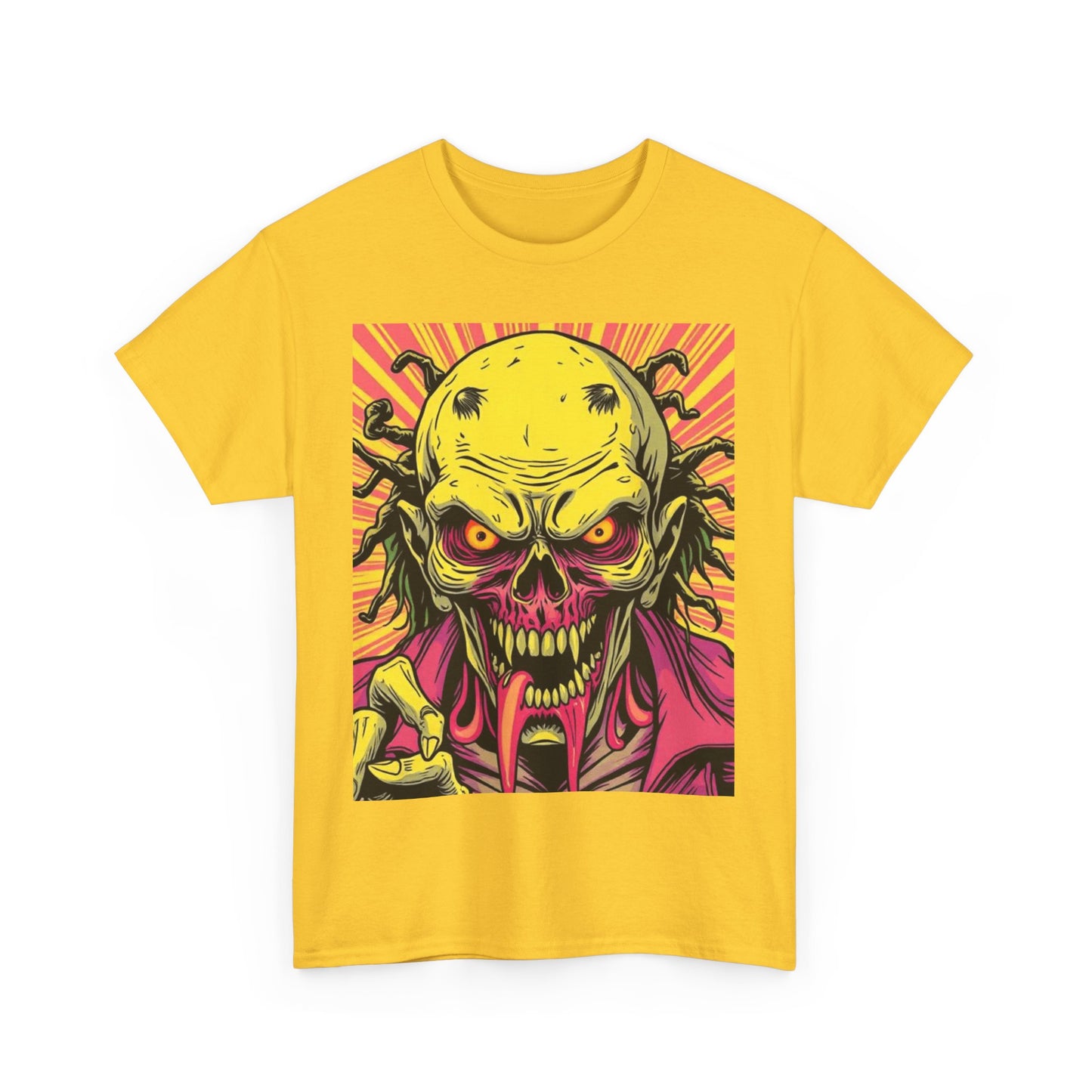 Unisex Heavy Cotton Tee - Spooky Skeleton Design for Halloween