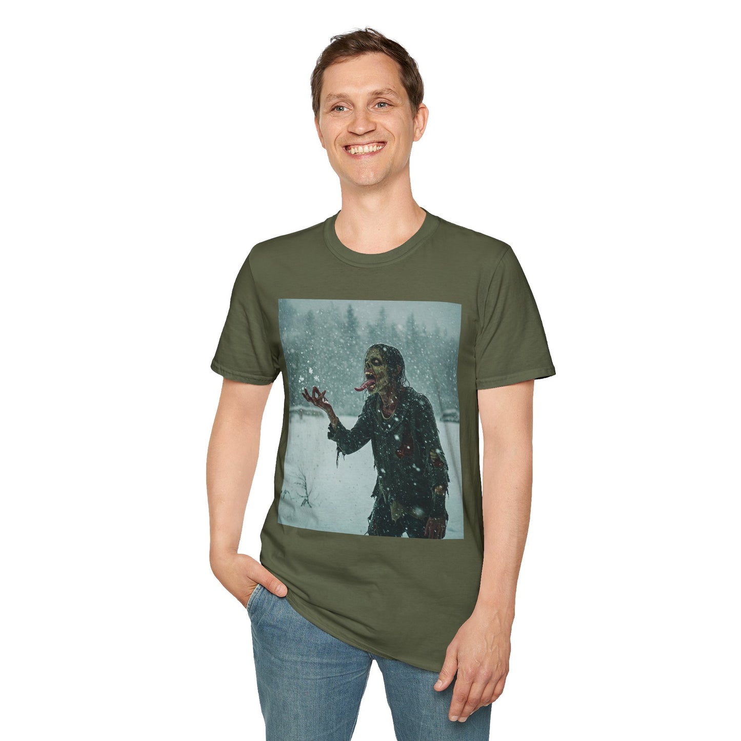 Chilling Horror Graphic Tee - Unisex Softstyle T-Shirt with Spooky Design