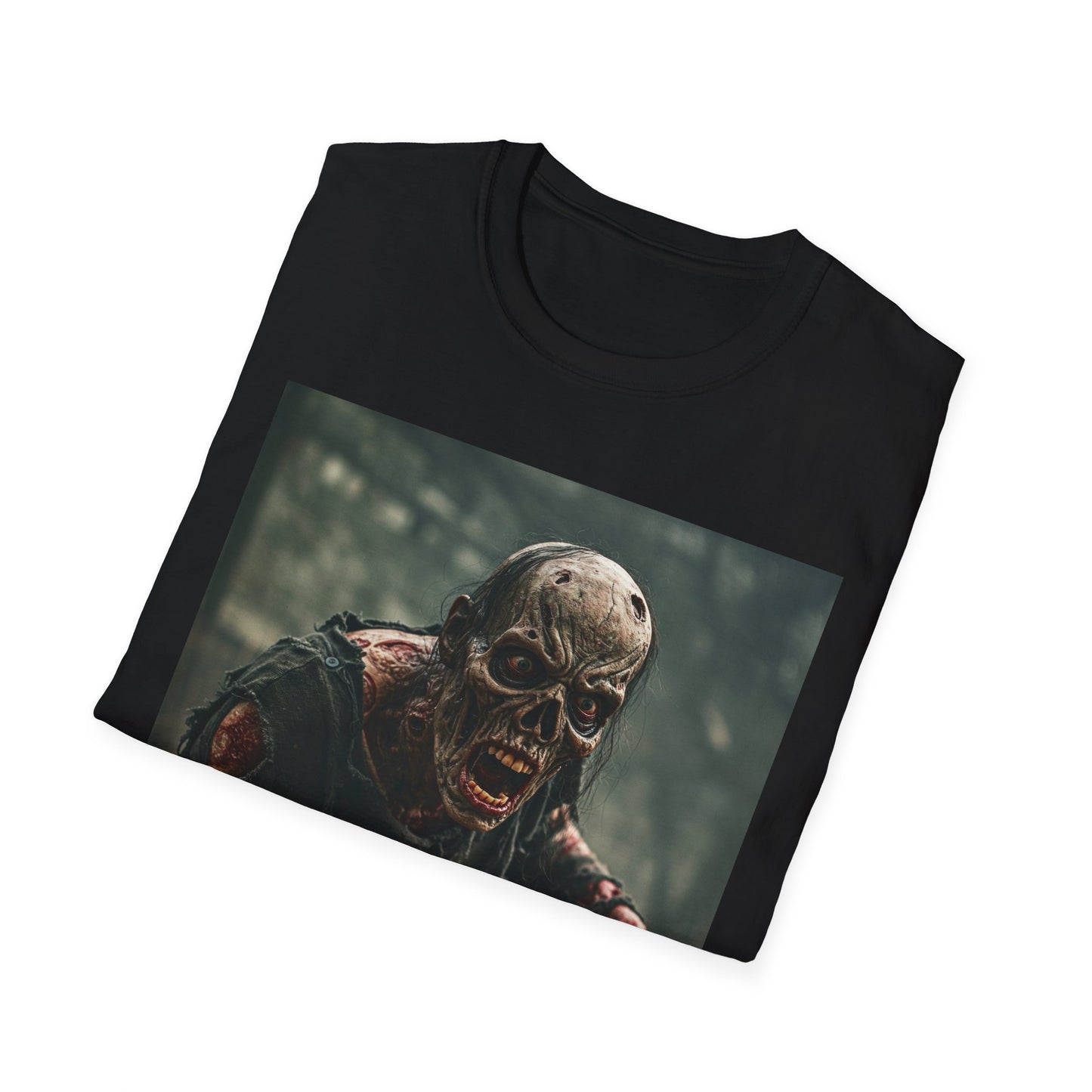 Apocalyptic Portrait Tee, bold, decaying zombie graphic