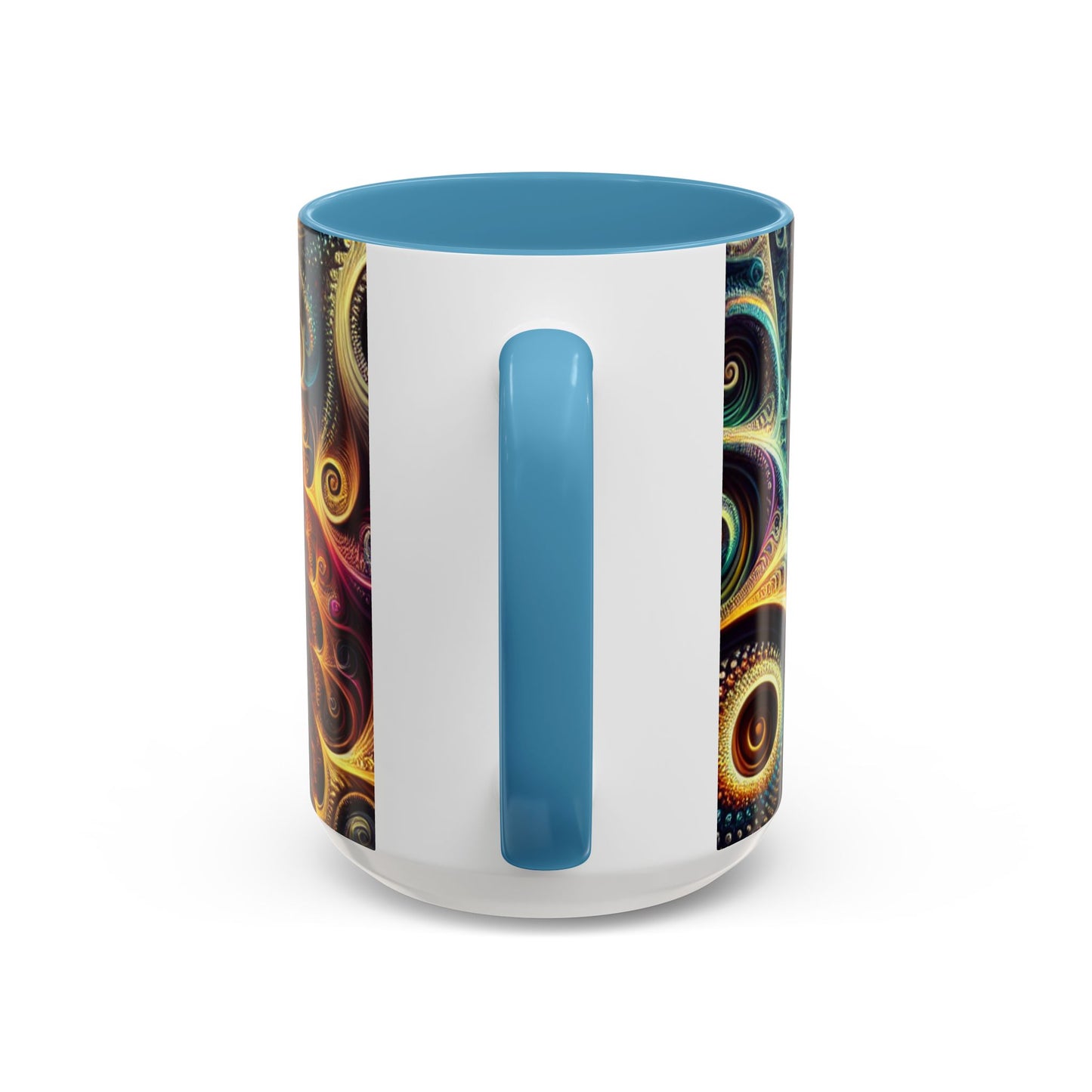 Colorful Swirl Accent Coffee Mug - Unique Spiral Design for Art Lovers