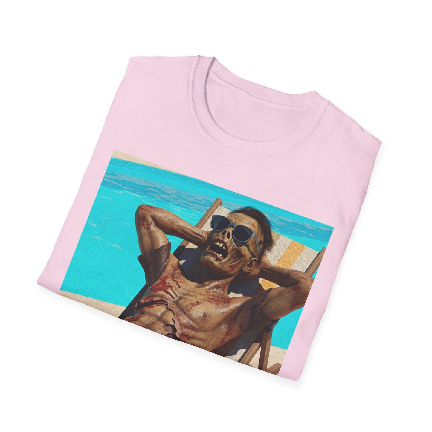 Zombie Relaxation Unisex Softstyle T-Shirt - Perfect for Halloween and Casual Outings