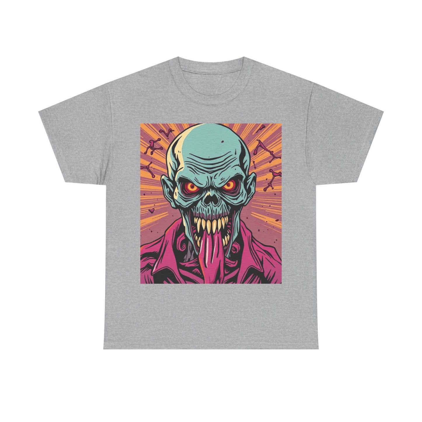UK - Unisex Heavy Cotton Tee - Retro Skull Graphic Tee