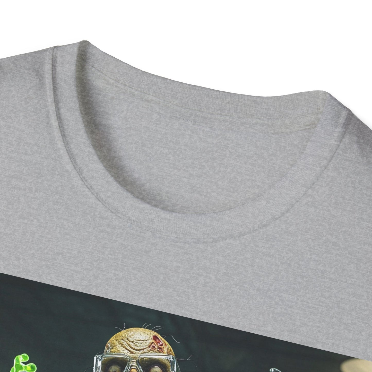 UK - Zombie Scientist Apocalyptic Portrait Tee, bold, decaying zombie graphic