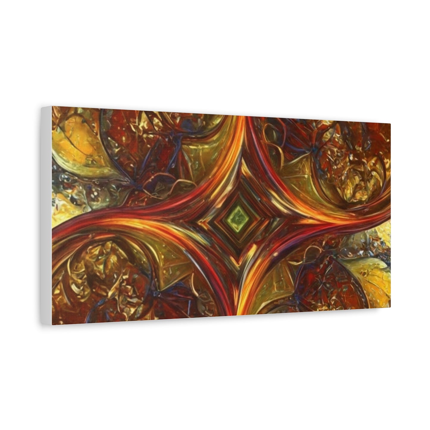 Abstract Art Matte Canvas Wall Decor - Vibrant Fractal Design, Colorful Home Accent