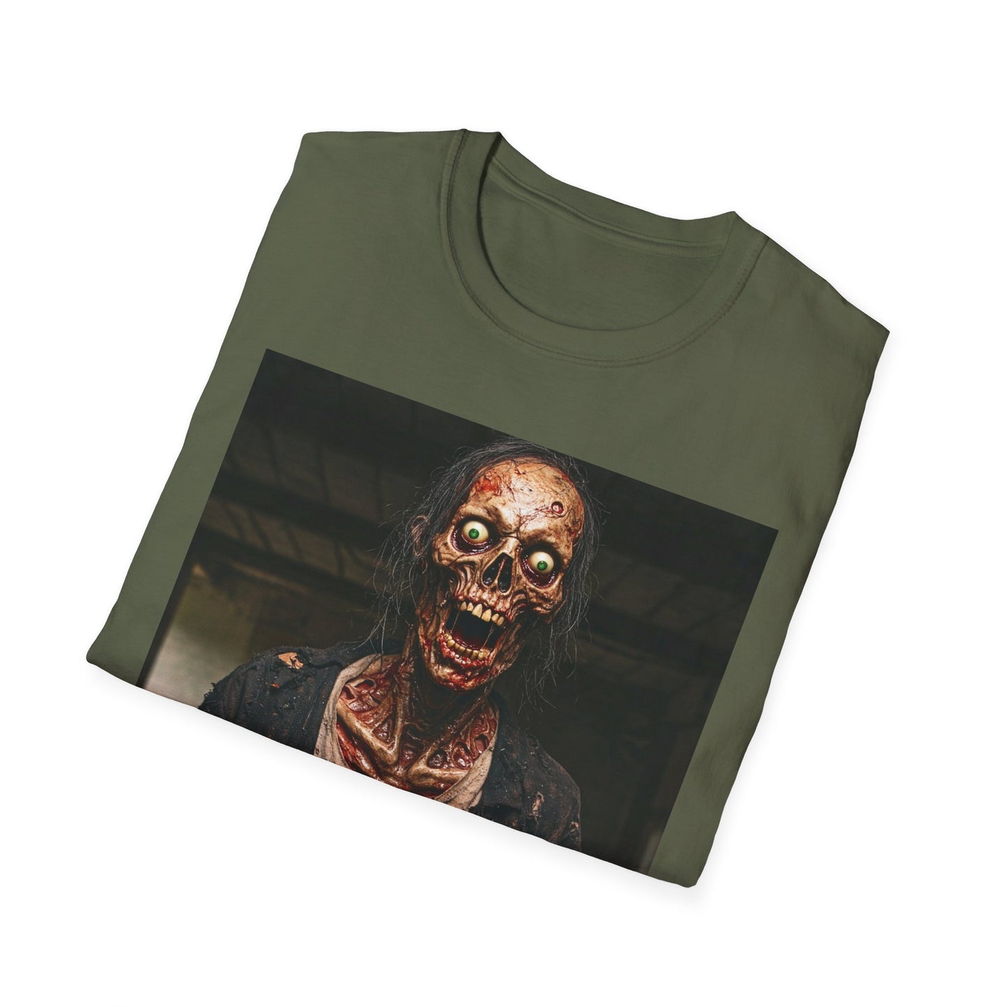 Apocalyptic Portrait Tee, bold, decaying zombie graphic